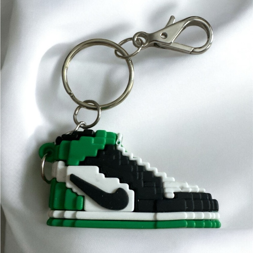 Green and Black Sneaker Keychain